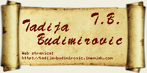 Tadija Budimirović vizit kartica